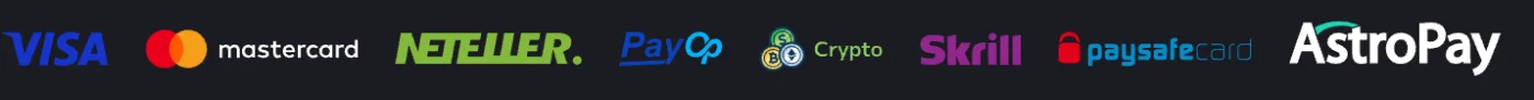 Mystake Casino con métodos de pago Visa, Mastercard, Neteller, PayOp, criptomonedas, Skrill, Paysafecard y AstroPay